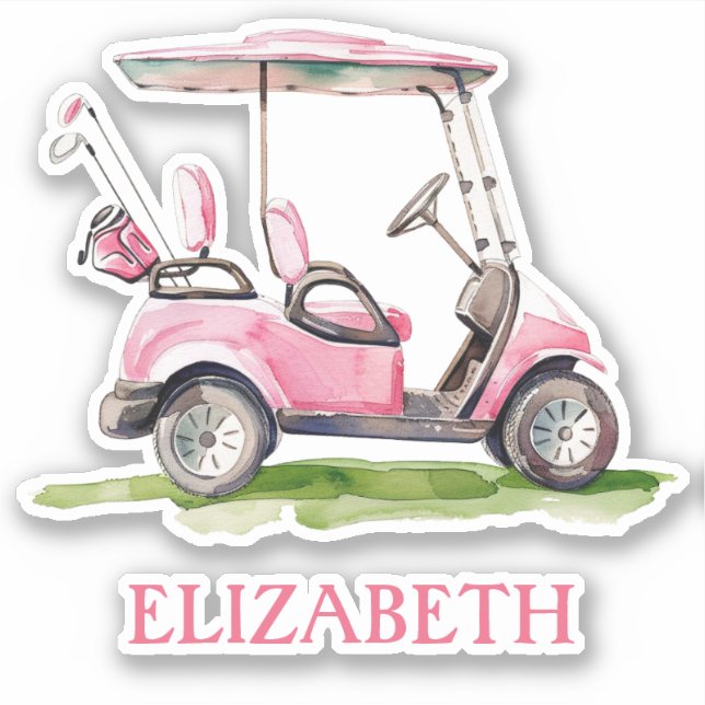 Preppy Pink Golf Cart Personalised (Front)