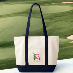 Preppy Pink Golf Cart Personalised Tote Bag