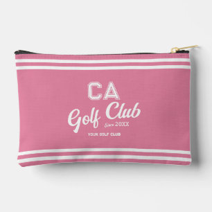 Preppy Pink Golf Club Custom Crest Accessory Pouch