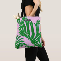 Preppy Pink & Green Tropical Palm Leaves