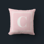 Preppy Pink Monogram Dorm Room Pillow – Classic<br><div class="desc">Preppy Pink Monogram Dorm Room Pillow – Classic Initial College Dorm Decor Create a timeless preppy dorm room with this Preppy Pink monogram pillow, featuring a bold serif initial framed by a clean double-line border on a soft pink background. The classic monogram design adds a polished and sophisticated look that...</div>