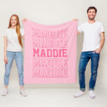 Preppy Pink Monogram Name Blanket<br><div class="desc">Bring on the chill vibes 🧘‍♀️ and transform their room into a pretty paradise with our pink personalised name blanket! ⚡🫶 Perfect for teens who adore all things aesthetic and want that trendy room decor! 💖</div>
