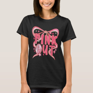 Preppy Pink Out Footll Coquette Pink Bow Breast Ca T-Shirt