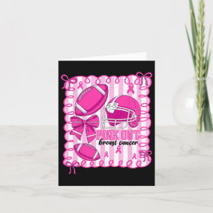 Preppy Pink Out Footll Tackle Breast Cancer Awaren Card