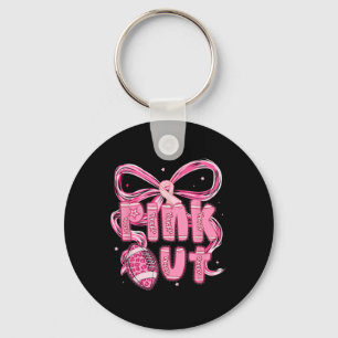 Preppy Pink Out Tackle Footll Breast Cancer Awaren Key Ring