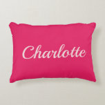 Preppy Pink Personalized Name Dorm Room Pillow<br><div class="desc">Preppy Pink Personalized Name Dorm Room Pillow – Custom College Dorm Decor Create a stylish and personalized dorm space with this Preppy Pink personalized name pillow, designed to add a soft feminine touch to any college dorm room or bedroom. Featuring a vibrant pink background with a bold script name in...</div>