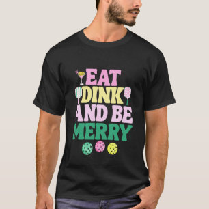 Preppy Pink Pickleball Christmas Shirt Eat Dink Be