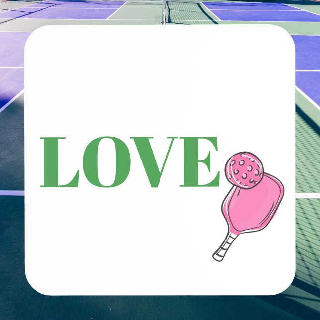 Preppy Pink Pickleball Paddle Ball Love Coaster (Creator Uploaded)