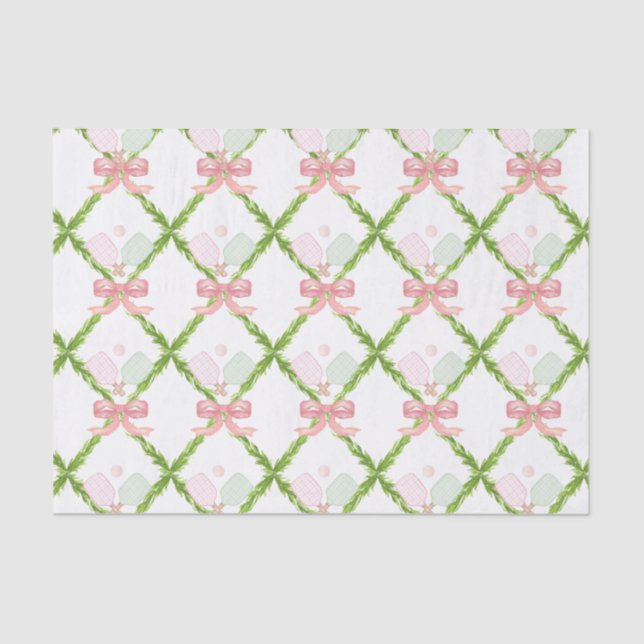 Preppy Pink Pickleball Paddle Tissue Paper (Front)