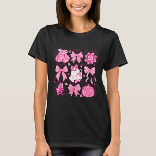 Preppy Pink Ribbon Halloween Ghost Breast Cancer A T-Shirt