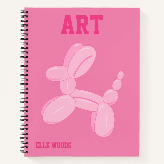Preppy Pink School Subject Notebook (Front)