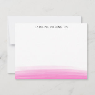 Preppy Pink Watercolor Personal Note Card