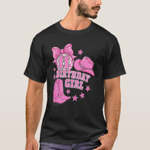 Preppy Pink Western Disco 11th Birthday Girl 11 Ye T-Shirt
