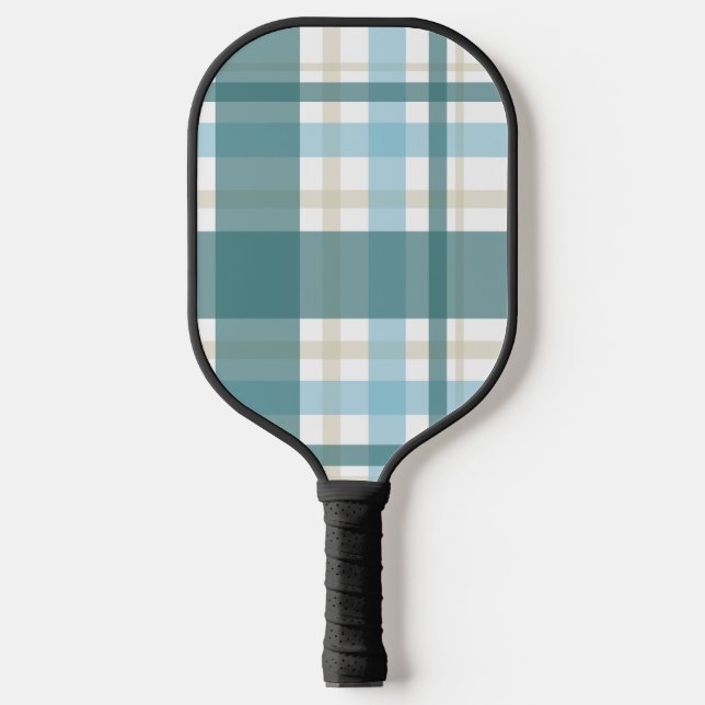 Preppy Plaid – Coastal Green Pickleball Paddle (Front)