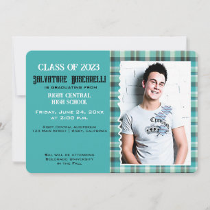 Preppy Plaid Senior Graduation Announcement {Blue}