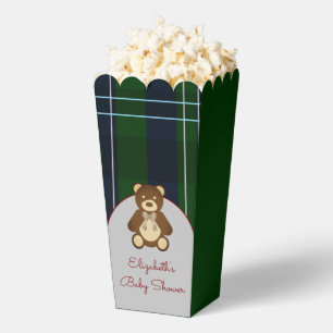 Preppy Plaid Teddy Bear Baby Shower Favour Box