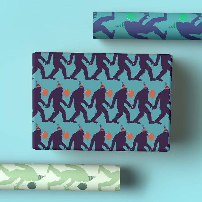 Preppy & Playful Bright Colourful Birthday Bigfoot Wrapping Paper Sheet (Creator Uploaded)