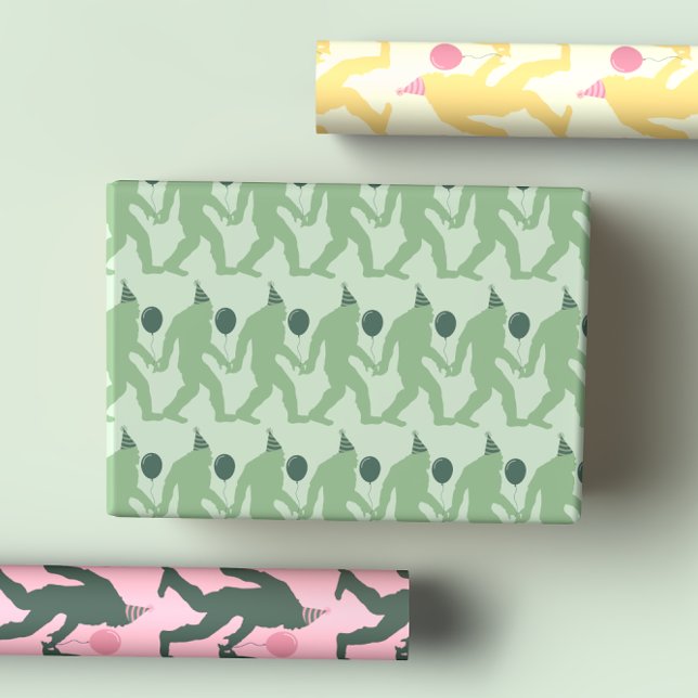 Preppy & Playful Bright Colourful Birthday Bigfoot Wrapping Paper Sheet (Creator Uploaded)