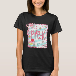 Preppy Pre-k Back To School Coquette Bow Pre-k Tea T-Shirt
