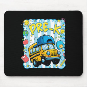 Preppy Pre-k Back To School Funny School Bus For B Mouse Pad