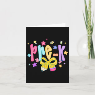 Preppy Pre-k Back To School Preschool Teachers Gir Card