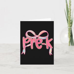Preppy Preschool Coquette Bow Back To School Teach Card