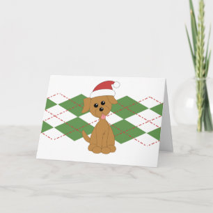 Preppy Puppy Christmas Holiday Card