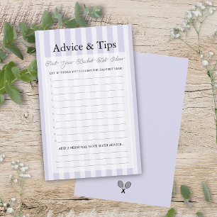 Preppy Purple Bucket List Advice Baby Shower Game