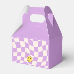 Preppy Purple Y2K Smiley Birthday Favor Box