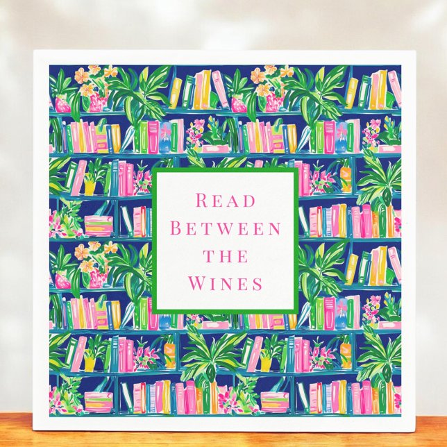 Preppy Read Between the Wines Book Club Napkin (Creator Uploaded)