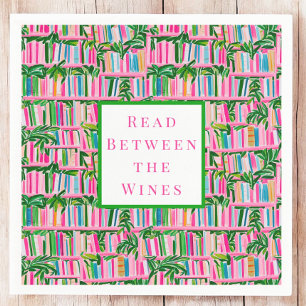 Preppy Read Between the Wines Book Club Pink Napkin