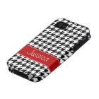 Preppy Red and Black Houndstooth Personalised