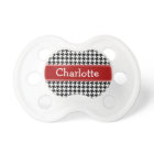 Preppy Red and Black Houndstooth Personalised