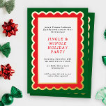 Preppy Red and Green Simple Scalloped Christmas<br><div class="desc">Simple and festive, this cherry red, forest green and white and real metallic gold foil holiday party invitation features easy to personalised text within a modern and trendy frame of white scallops. Charming fonts are easily edited and this invitation has ample room for longer text plus includes additional text on...</div>