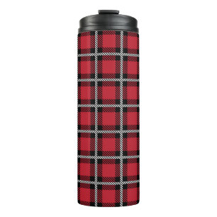 Preppy Red Grid Check Design Thermal Tumbler