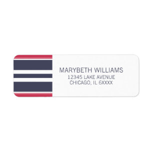 Preppy Red, White & Blue Return Address Label