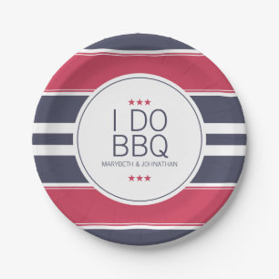 Preppy Red,White & BlueWedding Shower Paper Plate