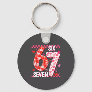 Preppy Retro Coquette Bow 6 7 Six Seven Love Valen Key Ring