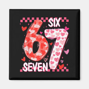 Preppy Retro Coquette Bow 6 7 Six Seven Love Valen Magnet