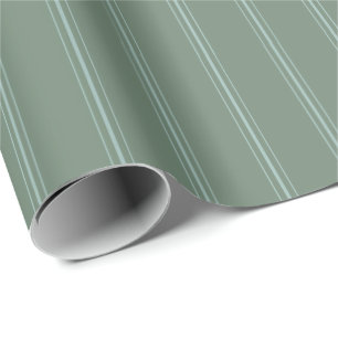 Preppy retro stripe green blue Christmas holiday Wrapping Paper