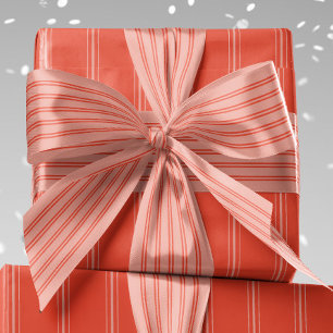 Preppy retro stripe red pink holiday satin ribbon