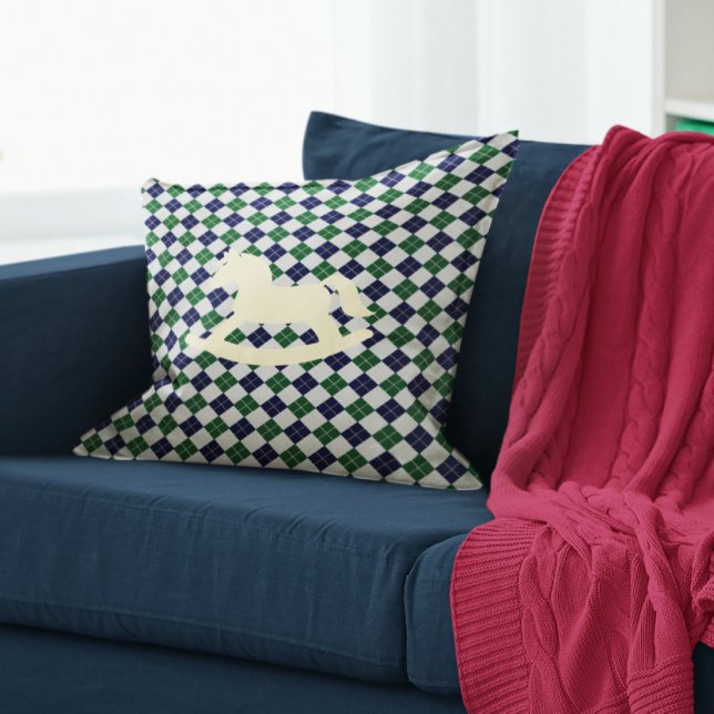 Preppy Rocking Horse Argyle Cushion (Creator Uploaded)