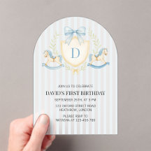 Preppy Rocking Horse Boy First Birthday