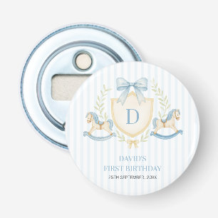 Preppy Rocking Horse Boy First Birthday Bottle Opener