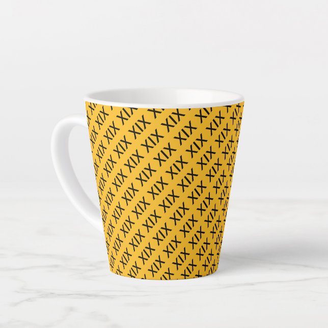 Preppy Roman Numeral XIX 19th Amendment Suffrage Latte Mug (Left Angle)