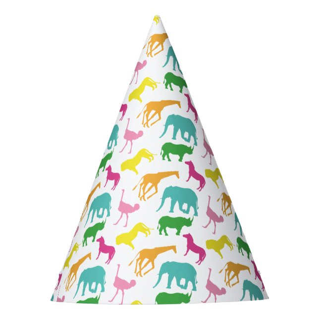 Preppy Safari Animal Girl Birthday Party Hats (Front)