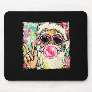 Preppy Santa Clause Blowing Bubble Gum Christmas G Mouse Pad