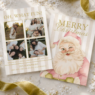 Preppy Santa Family Photo Christmas Holiday Card