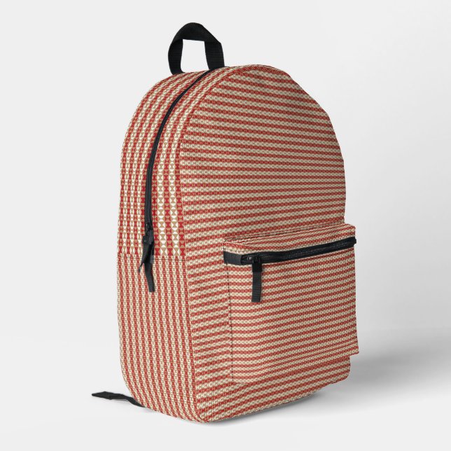 Preppy School Year Geometric Design Printed Backpack (Back Corner Left)