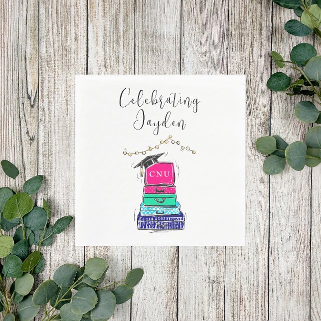 Preppy Script High School Graduation Suitcase 2023 Napkin (Creator Uploaded)